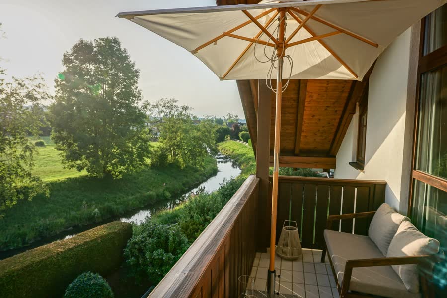 Sitzplatz auf dem Westbalkon